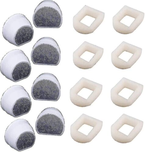 Pack De 16 Préfiltres En Mousse Et Filtre À Charbon Compatibles Avec Petsafe Drinkwell Fountain Inox 360 Avalon-Ad