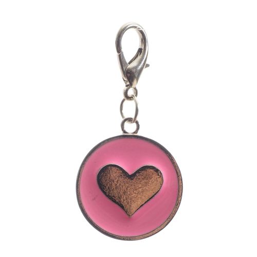 Médaillon Coeur Gravé Rose 5 X 2,5 Cm