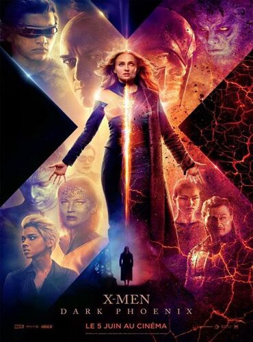 X-Men: Dark Phoenix - Véritable Pré-Affiche De Cinéma Pliée - Format 120x160 Cm - De Simon Kinberg Avec James Mcavoy, Michael Fassbender, Jennifer Lawrence, Sophie Turner, Jessica Chastain - 2019
