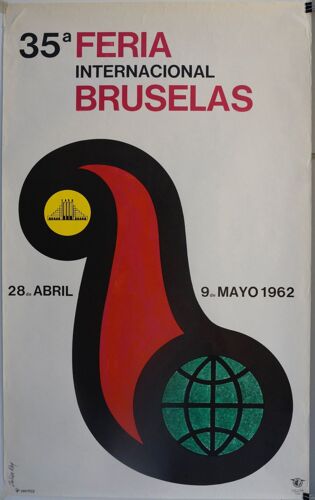 Affiche 35 Ème Fête Internationale De Bruxelles 1962