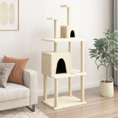 Vidaxl Arbre À Chat Avec Griffoirs En Sisal Crème 167 Cm