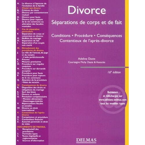 Divorce - Séparations De Corps Et De Fait