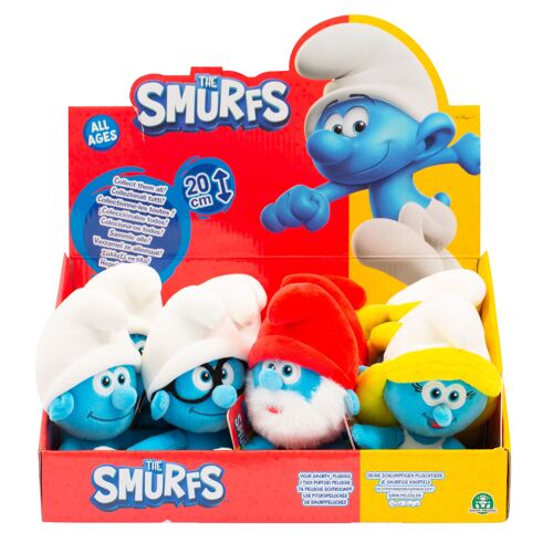 Smurfs- Puffi Les Schtroumpfs - Peluche 20 Cm - Asst - En Présentoir