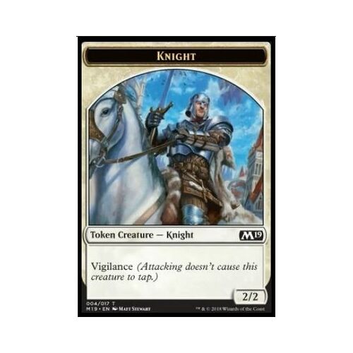 Lot De 4 Cartes Jeton Magic - Chevalier/Dragon/Dragon/Menacoptere M19