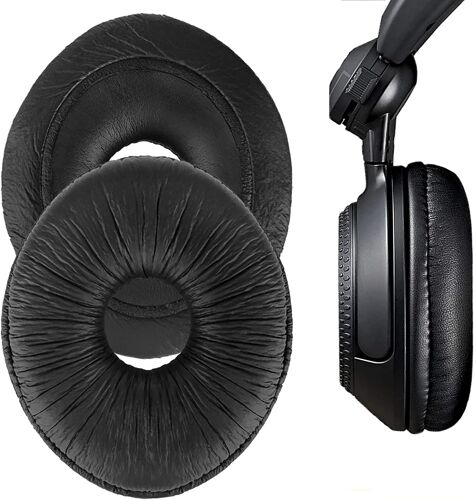 Coussinets de rechange compatibles avec casques Panasonic Technics RP-DJ1200,RP-DJ1210,cuir plus doux(Peau ridée)