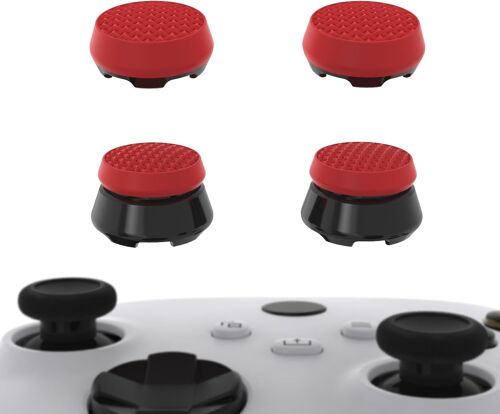 Capuchon Protection pour Xbox Series X S Manette,Joystick Caps pour Xbox Core Controller Thumbs Pro Armor Cover de Stick Analogiques Thumbstick Grip Extension-Rouge Écarlate & Noir