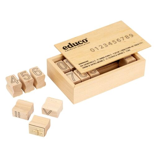 Apprendre Les Mathématiques - Tampons De Chiffres, Contours 0 - 9 - Jeu Montessori