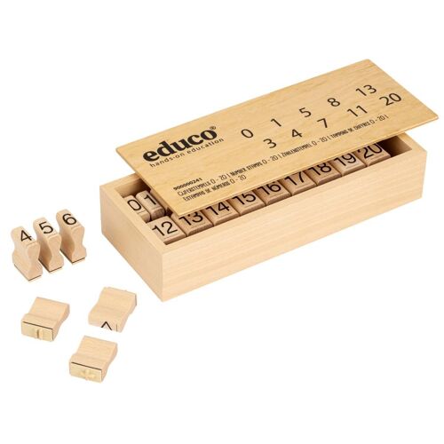 Apprendre Les Mathématiques - Tampons De Chiffres 0 - 20 - Jeu Montessori