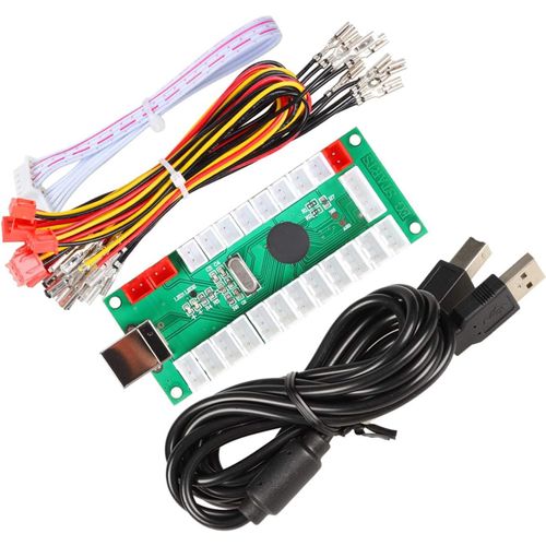 TARTS Zero Delay USB Encoder pour PC LED Joystick Set Pour LED Arcade Joystick DIY Kit Contrôleur Partie Mame Jeux (5Pin Câble + 10x 3Pin 2.8mm Fil)