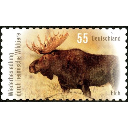 Timbre Oblitéré Deutschland, Elch, 2012, 55