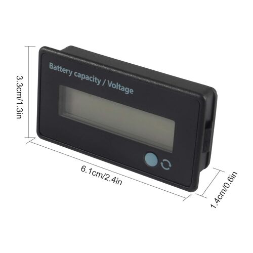 Compteur de Batterie CC 12V 24V 36V 48V 60V 72V 84V, Moniteur de Voltmètre de Capacité de Batterie, Indicateur de Tension de Capacité de Batterie Plomb-Acide et Indicateur Batterie, Vert