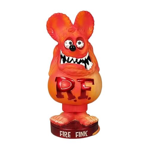 Figurine Rat Fink Fire Feu Orange Bobble Head Statuette
