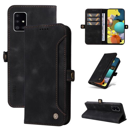 Coque Samsung Galaxy A51 5g,Flip Magnétique Protection Case Portefeuille Samsung Galaxy A51 5g,Antichoc Housse,Etui En Cuir Pu Pour Portefeuille Avec Pour Samsung Galaxy A51 5g,Noir