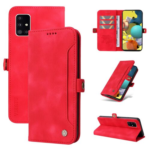 Coque Samsung Galaxy A51 5g,Flip Magnétique Protection Case Portefeuille Samsung Galaxy A51 5g,Antichoc Housse,Etui En Cuir Pu Pour Portefeuille Avec Pour Samsung Galaxy A51 5g,Rouge