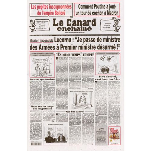 Le Canard Enchainé N° 5471 "Lecornu, Premier Ministre Désarmé !"