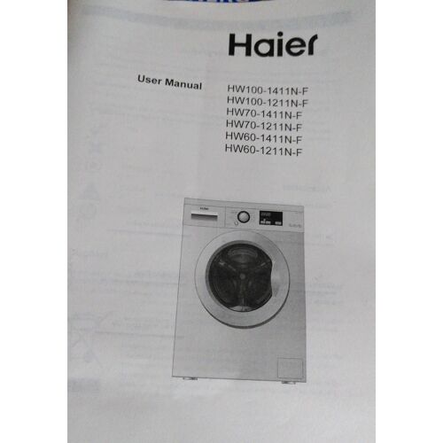 Guide Mode D'emploi Notice Pour Machine À Laver Frontale Hublot  Washing Machine Haier Hw100-1411n-F Hw100-1211n-F Hw70-1411n-F Hw70-1211n-F Hw60-1411n-F Hw60-1211n-F  Installation Entretien