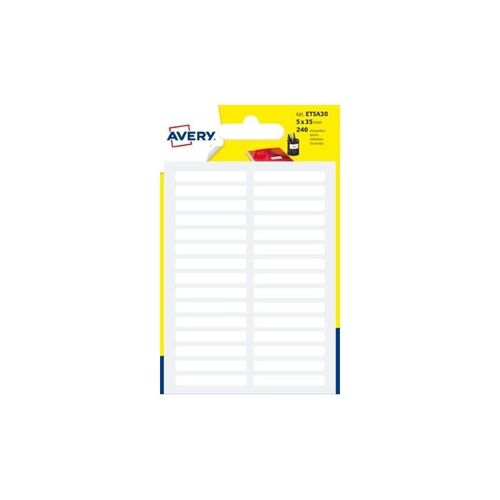 Avery Sachet De 240 Étiquettes Manuscrit Blanc 5 X 35 Mm
