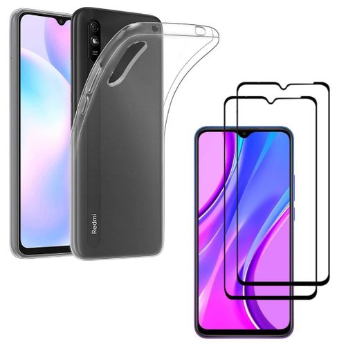 Coque Pour Xiaomi Redmi 9a Et 2 Verres Trempe Bord Noir Film Protection Ecran Phonillico©