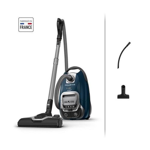 ROWENTA RO7451EA ASPIRATEUR AVEC SAC, PUISSANCE 400 W, HAUTE FILTRATION, BASSE CONSOMMATION, SILENCIEUX, FABRIQUÉ EN FRANCE, BL