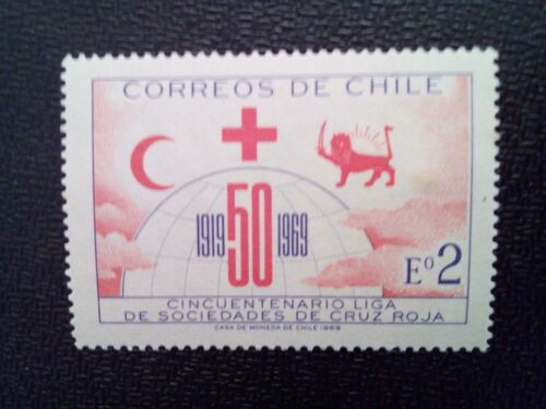 Timbre Chili Yt Pa 256 Croix-Rouge, Croissant Et Lion 1969 ( 080512 )