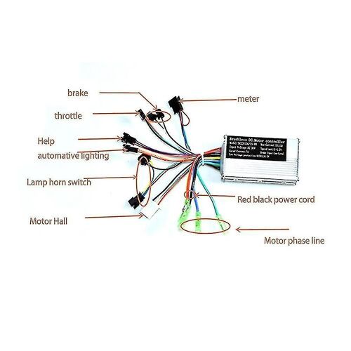 1 Pcs 36v 17a 250w 350w Contrôleur de moteur E-bike Brushless Speed Controller et S866 Lcd Display, con