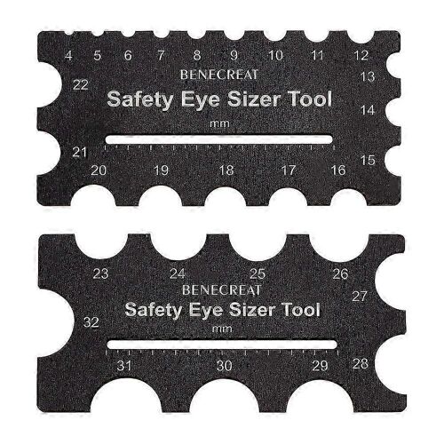 En Bois Safety Eyes Sizer Tool 4   32mm De Diamètre Mesurer La Règle Outil De Crochet Pour Bricolage Artisanat En Peluche ?Il D'ours Installation Poupée Faisant 3x6.3inch 2pcs