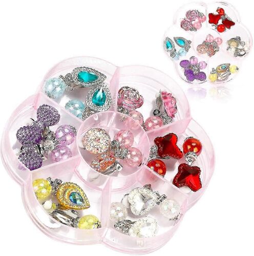 7 Paires Clip Sur Boucles D'oreilles Filles, Pas De Boucles D'oreilles De Design Percé Habillez-Vous Faites Semblant Princesse Jouez Bijoux Accessoires Pour Enfants Filles