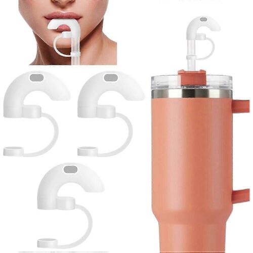 4 Pièces De Garniture De Paille Anti-Rides Compatible Avec Le Gobelet Stanley, Bouchon De Paille En Silicone Réutilisable Avec Couvercle 10 Mm