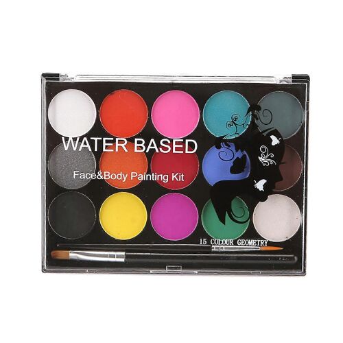Kit De Peinture Pour Le Visage Avec 15 Couleurs Party Face & Body Paint Cosplay Et Mascarade
