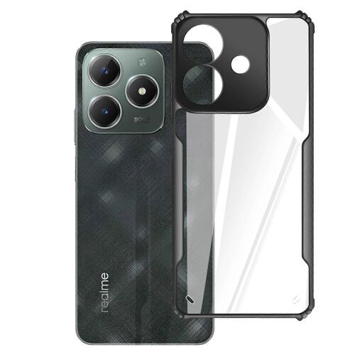 Étui pour bloc de caméra recouvert de silicone Realme C61, noir