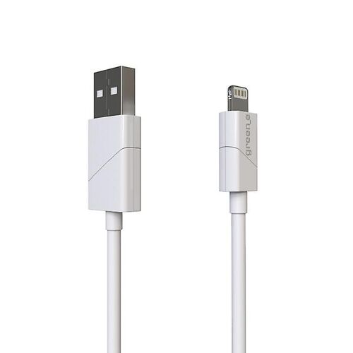 Câble Lightning MFI vers USB avec embout de charge et de synchronisation rotatif 1,2 m, blanc