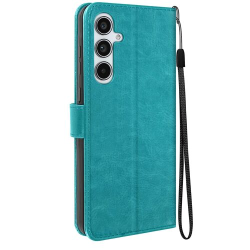 Coque folio pour Galaxy A55 Protège-poignet Rabat multifonction, Turquoise