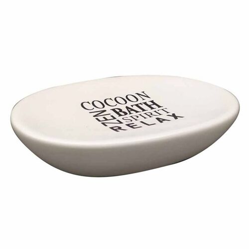 Porte Savon Imprimé "Tikal" 12cm Blanc