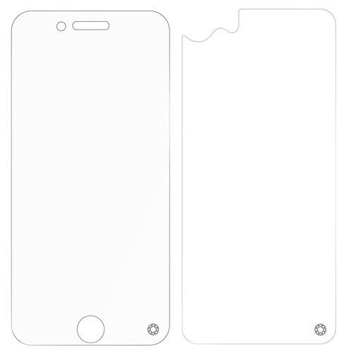 Protecteur d¿écran avant et arrière pour iPhone 8, garantie à vie, verre forcé