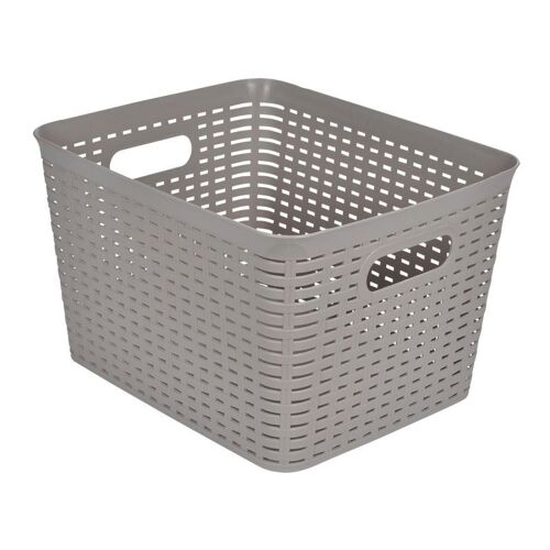 Panière à Linge "Effet Tressé" 13L Taupe