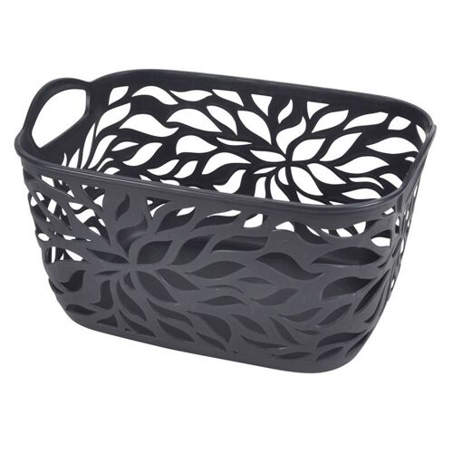 Panière à Linge "Motif Végétal" 14L Anthracite