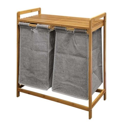 Meuble à Linge 2 Paniers "Tao" 73cm Naturel