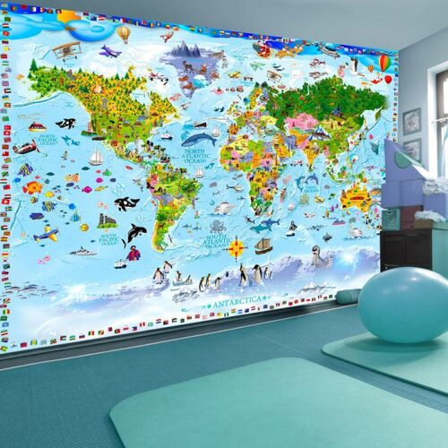 Papier Peint "World Map for Kids" 105 x 150 cm