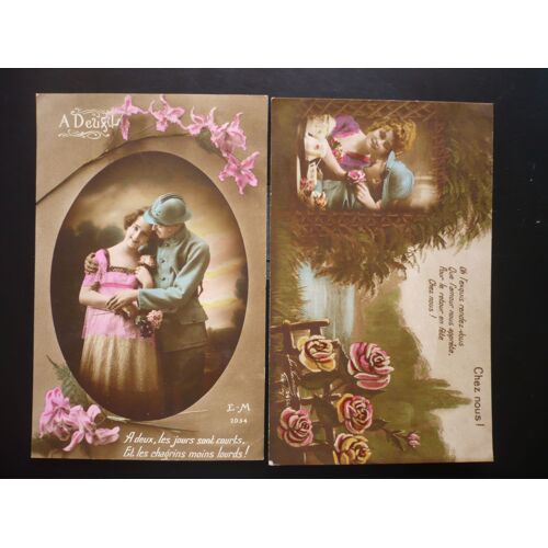 Lot De 2 Cartes Postales Anciennes 1918