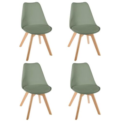 Lot de 4 Chaises Design "Baya" 81cm Kaki