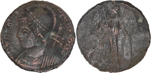 Rome - Nummus - Constantinople - Vers 320 Ad - Victoire Tenant Bouclier Et Sceptre - Qualite - 09-257