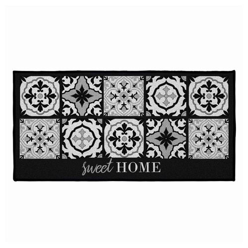 Tapis Déco Rectangulaire "Alfama" 57x115cm Noir