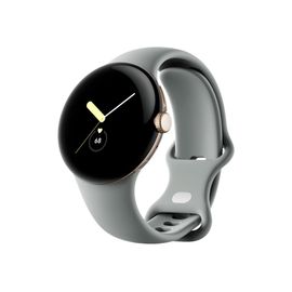 Google Pixel Watch - Or champagne - Montre connectée avec bracelet - fluoroélastomère - noisette - taille du bracelet : L - 32 Go - Wi-Fi, NFC, Bluetooth - 4G - 36 g