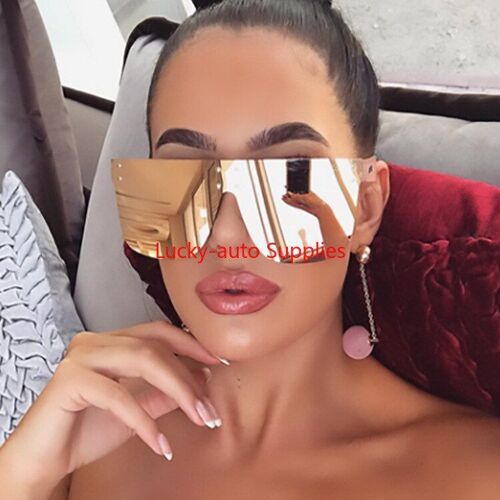 Lunettes De Soleil Européennes Et Américaines, Grande Monture À Rivets, Une Pièce, À La Mode, Colorées, Réfléchissantes, Pour Dames, Nouvelle Collection 2021