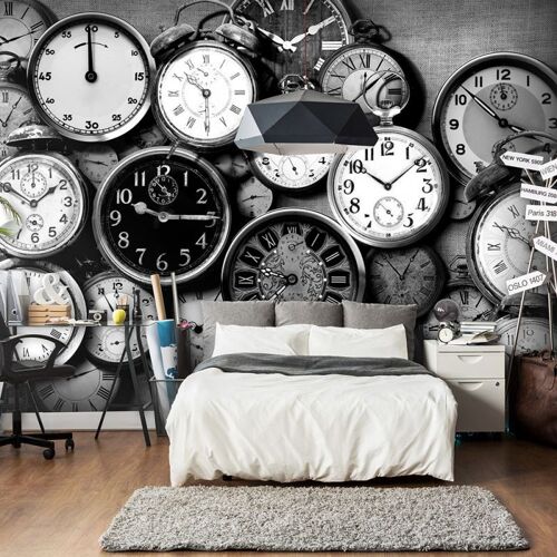 Papier Peint "Retro Clocks" 210 x 300 cm