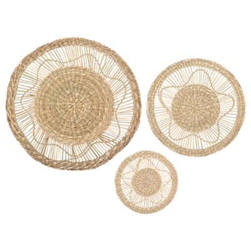 Décoration Murale Ronde "Seagrass" 38cm Naturel