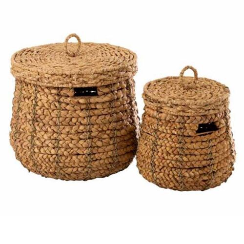 Lot de 2 Paniers de Rangement "Maurice" 49cm Naturel
