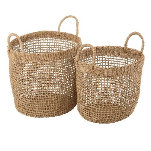Lot de 2 Paniers de Rangement "Oasis" 40cm Naturel