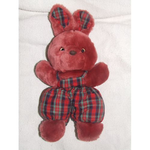 Lapin Nounours Rouge Carreaux