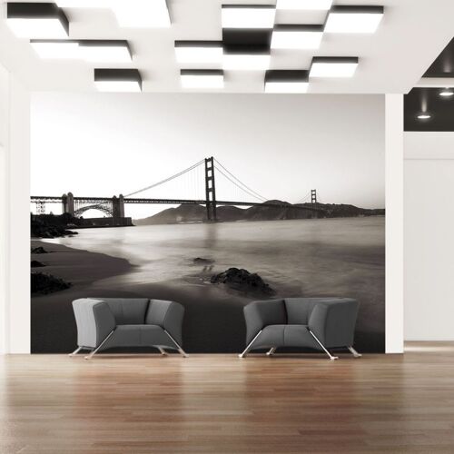 Papier Peint "San Francisco : Golden Gate en Noir & Blanc" 231 x 300 cm
